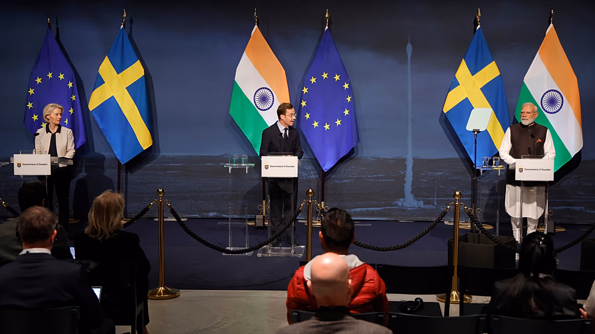 Von der Leyen salue la "nouvelle ère dynamique" dans les relations UE-Inde lors de la visite de Modi en Suède