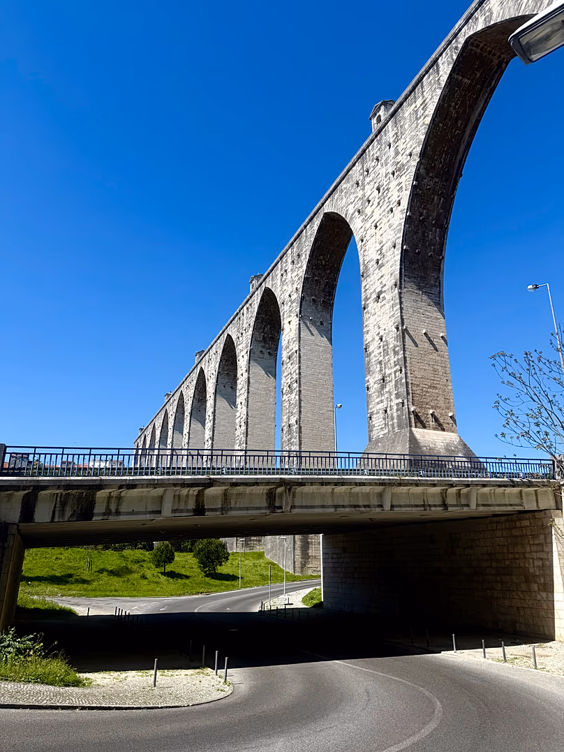 In Campolide you can walk underneath the Águas Livres Aqueduct