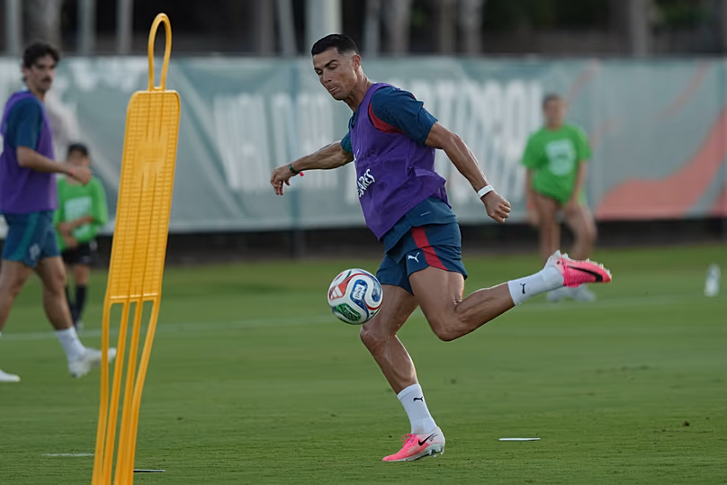 Cristiano Ronaldo à l'entraînement à Palm Beach, en Floride, avant le match d'ouverture de la Coupe du monde du Portugal, juin 2026
