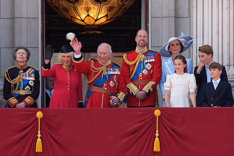 La famille royale lors du défilé annuel de l'anniversaire du roi à Londres, le 13 juin 2026