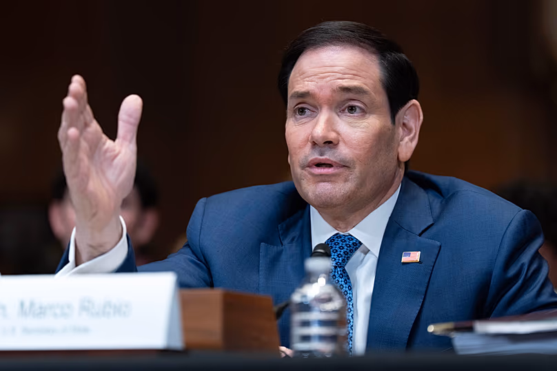 Le secrétaire d'État américain Marco Rubio témoigne devant la commission sénatoriale chargée des crédits au Capitole, le 3 juin 2026.