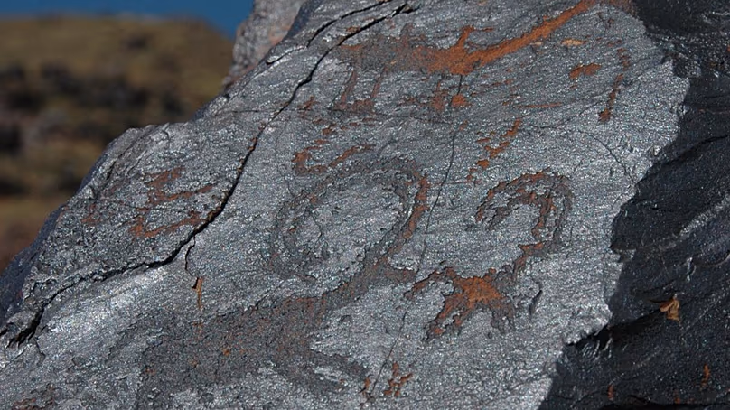 Les pétroglyphes d'Eshkiolmes sont situés à 30 km au sud de la ville de Taldykorgan