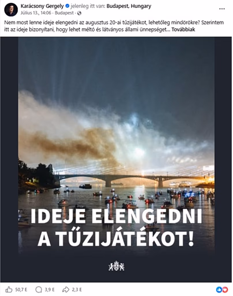 Message du maire Gergely Karácsony