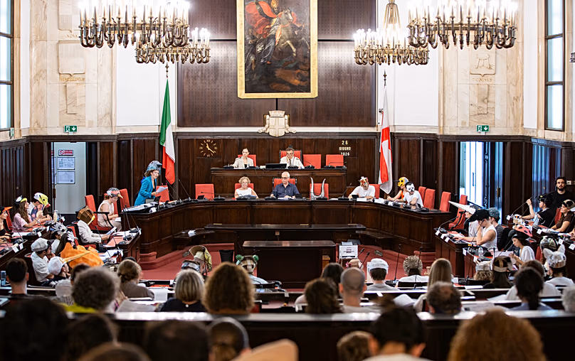 Le premier Parlement des Espèces Vivantes à la Mairie de Milan.