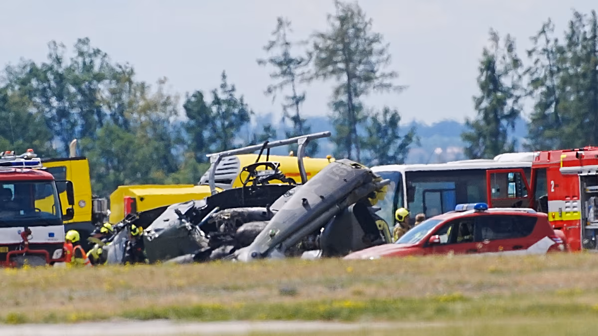 Un mort et quatre blessés après le crash d'un hélicoptère militaire tchèque sur une base aérienne