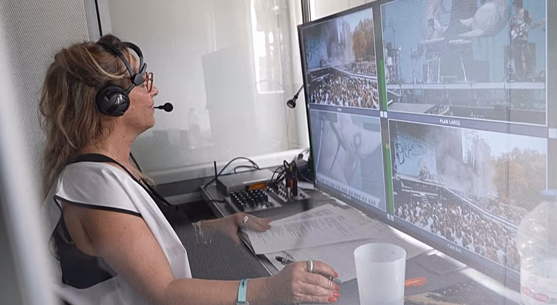 L'acteur Raphaëlle Valenti au travail lors d'un concert à Rock en Seine.