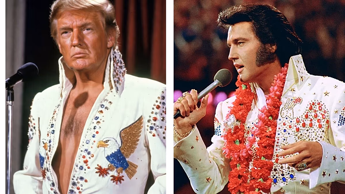 Donald Trump met en colère les fans de musique après avoir partagé une image de lui-même générée par l'IA dans le rôle d'Elvis Presley