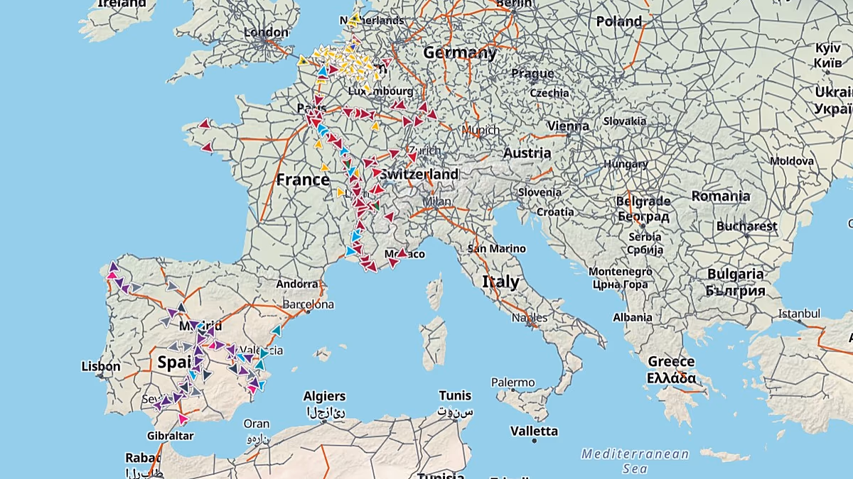 Tous à bord : une nouvelle carte en temps réel permet aux voyageurs de suivre les trains à travers la France, l'Espagne et la Belgique