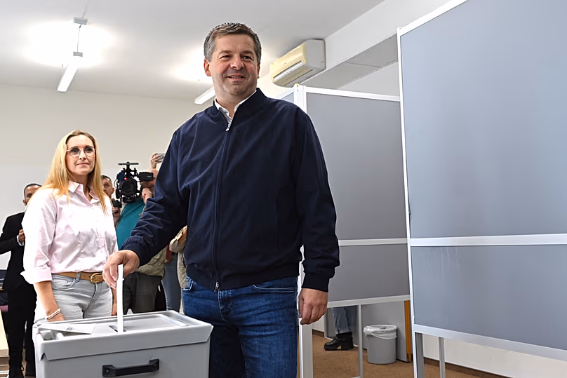 Sven Schulze, candidat principal de la CDU et ministre-président de Saxe-Anhalt, votant, Magdebourg, 6 septembre 2026