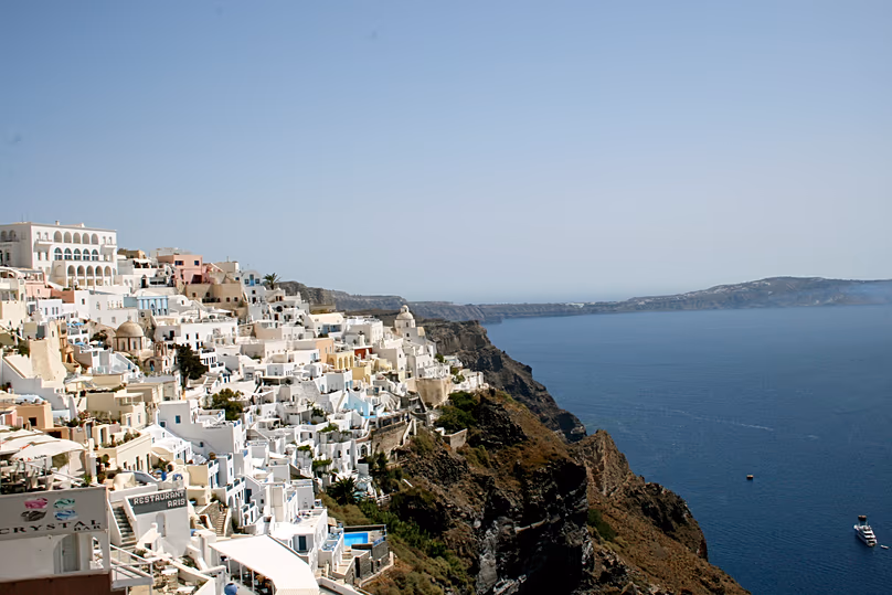 La vue imprenable sur Santorin