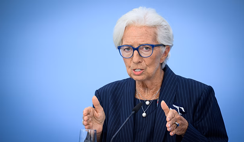 DÉPOSER. La présidente de la BCE, Christine Lagarde, lors d'une conférence de presse à Berlin, en Allemagne, le 10 septembre 2026.
