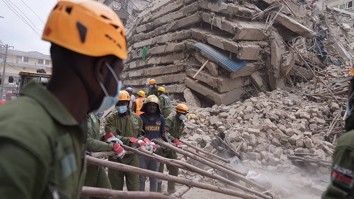 Kenya : d’énormes tas de décombres après l’effondrement d’un immeuble de grande hauteur