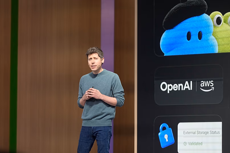 DÉPOSER. Sam Altman, PDG d'Open AI, s'exprime lors de la conférence OpenAI DevDay 2026 à San Francisco, le 29 septembre 2026.