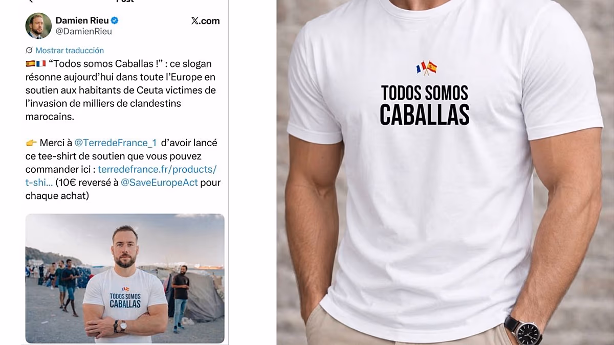 T-shirt de soutien à Ceuta : 10 € sur son prix de 35 € sont reversés au mouvement "patriotique" autoproclamé Save Europe Act